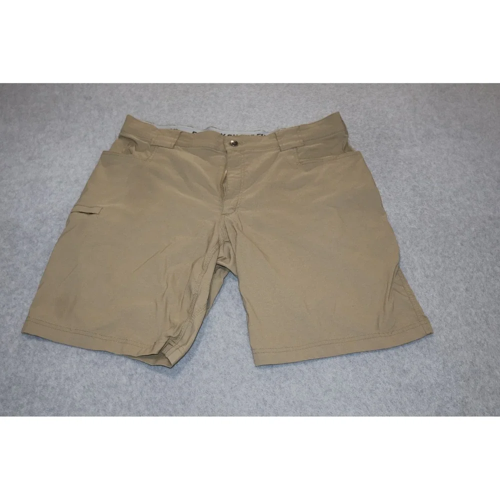 Duluth Trading Co Shorts Mens 40 Khaki Flex Dry on the Fly Cargo Hiking Outdoor